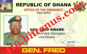 GENERAL FRED KWAME ID CARD